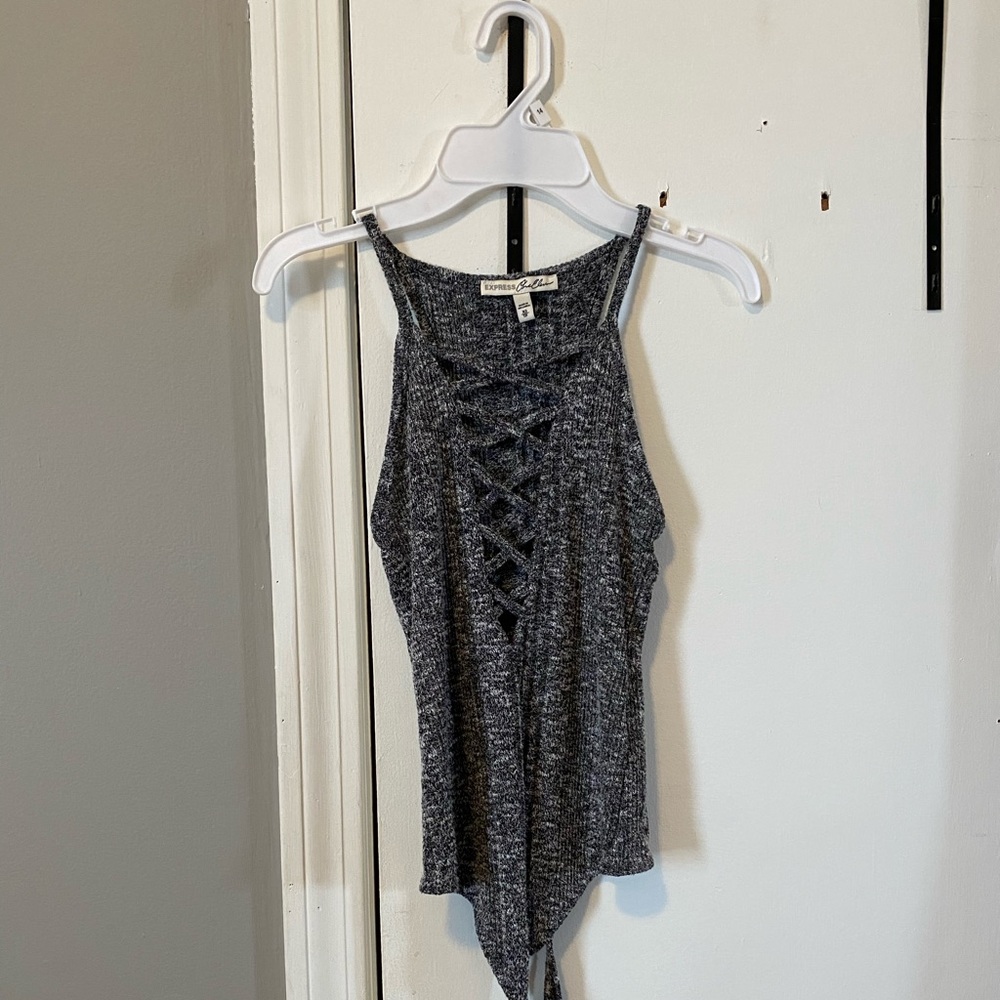 Dark Grey Corset Front Bodysuit